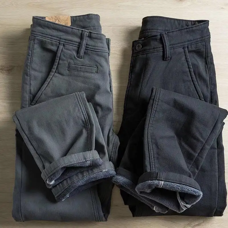 Men's Winter Thicken Casual Pants Fashion Slim Fit Straight Pants Vintage Style Warm Fleece Outdoor Pants Cargo Pants
Men's Winter Thicken Casual Pants Fashion Slim Fit Straight Pants Vintage Style Warm Fleece Outdoor Pants Cargo Pants