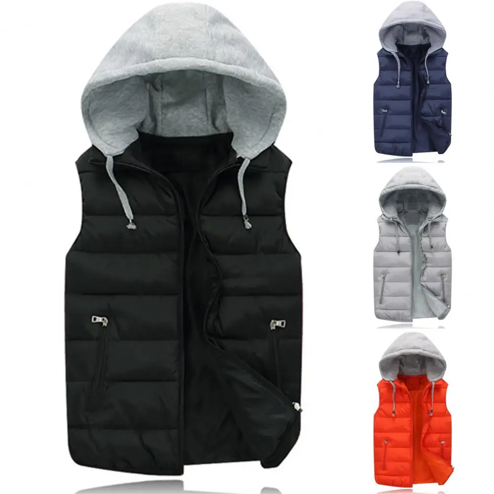 Winter Men Vest Men's Waterproof Hooded Winter Vest with Zipper Closure Warm Sleeveless Casual Jacket for Cold Outdoor
Winter Men Vest Men's Waterproof Hooded Winter Vest with Zipper Closure Warm Sleeveless Casual Jacket for Cold Outdoor