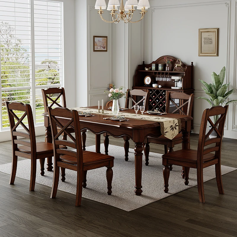 mahogany solid wood dining table, square table for home eating table, French American retro integrated solid wood long table
mahogany solid wood dining table, square table for home eating table, French American retro integrated solid wood long table