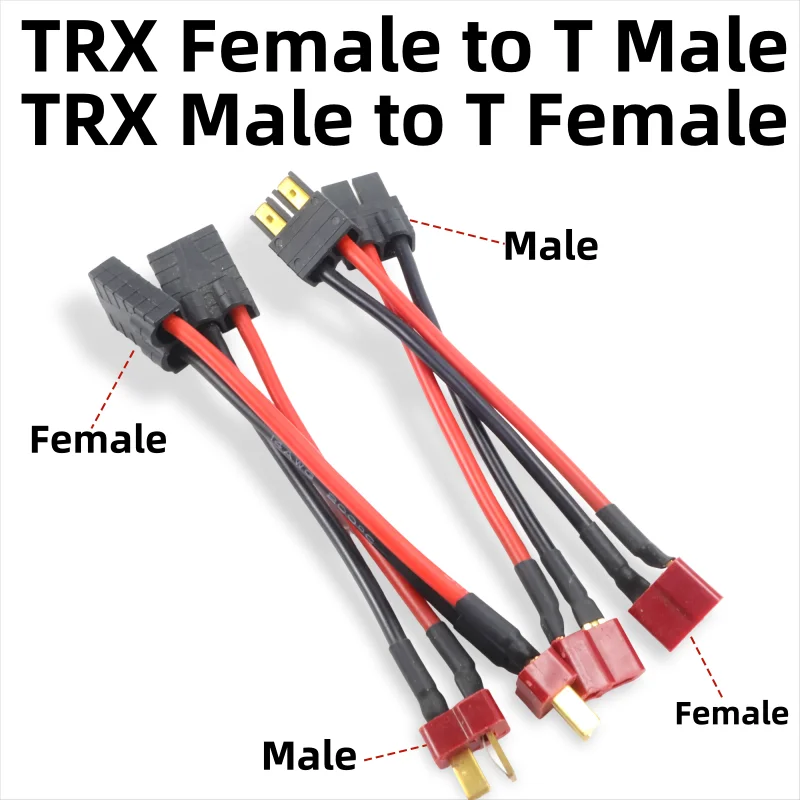 Кабель-адаптер 1/6 шт. (T-образный штекер на TRX-разъем) с силиконовым проводом 14AWG для RC Lipo аккумуляторов и FPV дронов
Кабель-адаптер 1/6 шт. (T-образный штекер на TRX-разъем) с силиконовым проводом 14AWG для RC Lipo аккумуляторов и FPV дронов