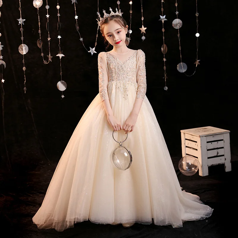 Детское платье со шлейфом, платье принцессы с цветочным узором для девочек, пышное фатиновое платье для девочек, модное платье для выступлений, летний новый стиль
Детское платье со шлейфом, платье принцессы с цветочным узором для девочек, пышное фатиновое платье для девочек, модное платье для выступлений, летний новый стиль