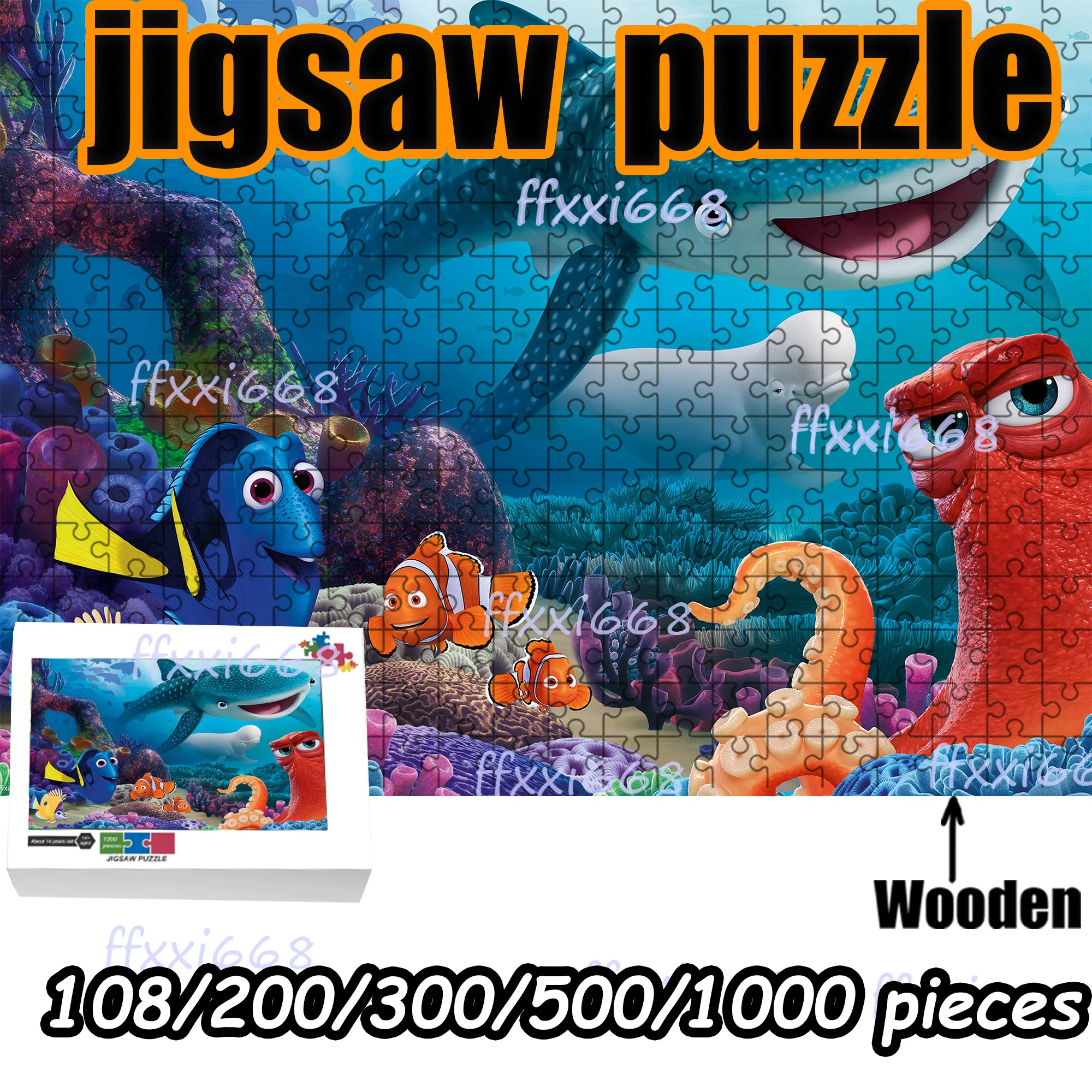 Finding Nemo Jigsaw Puzzle 108/200/300/500/1000 Pieces Wooden Puzzle High Quality Gift Fun gift Toy
Finding Nemo Jigsaw Puzzle 108/200/300/500/1000 Pieces Wooden Puzzle High Quality Gift Fun gift Toy