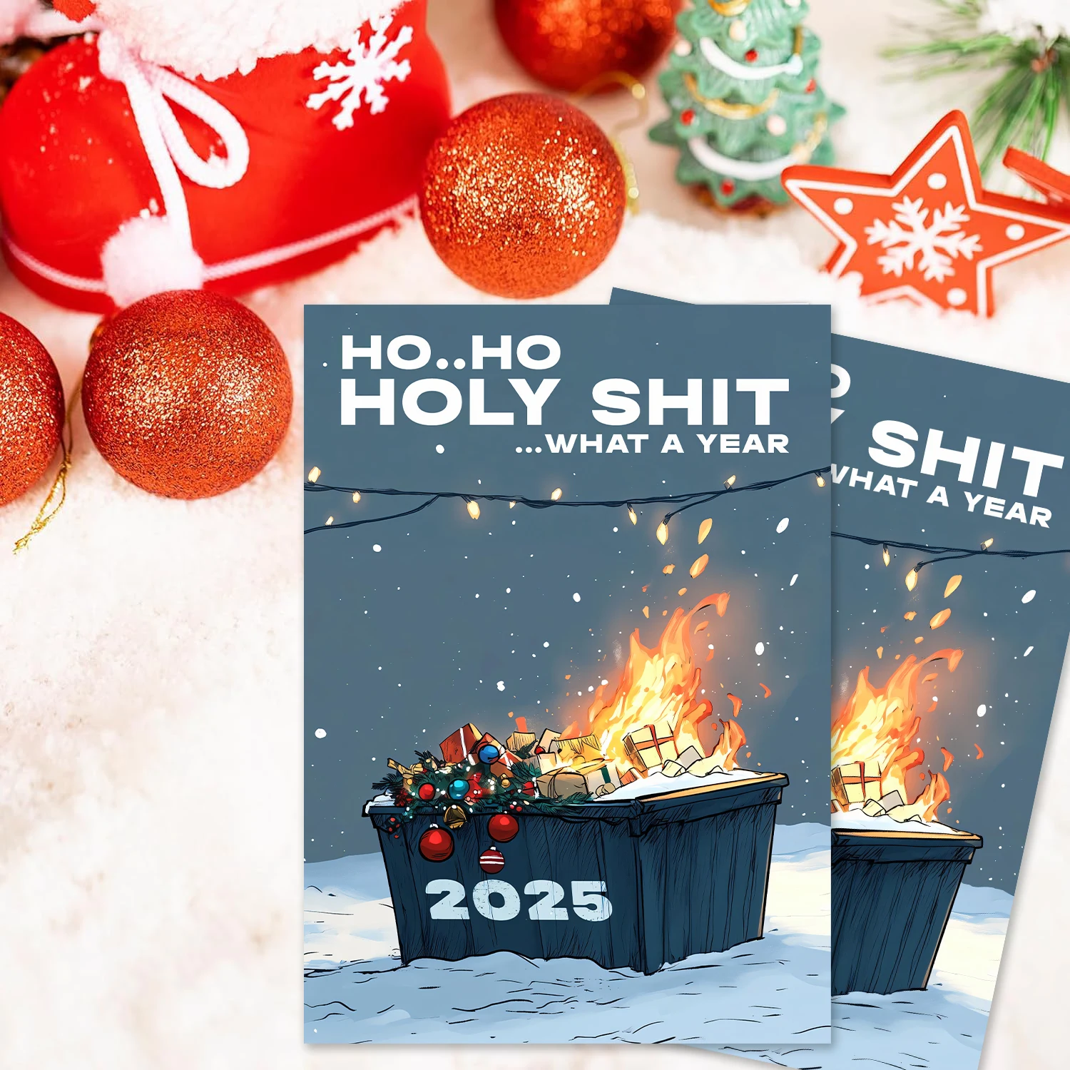 HOHO Holy Shit 2025 Christmas Satirical Greeting Card Funny Holiday Card for Friends And Family 
HOHO Holy Shit 2025 Christmas Satirical Greeting Card Funny Holiday Card for Friends And Family