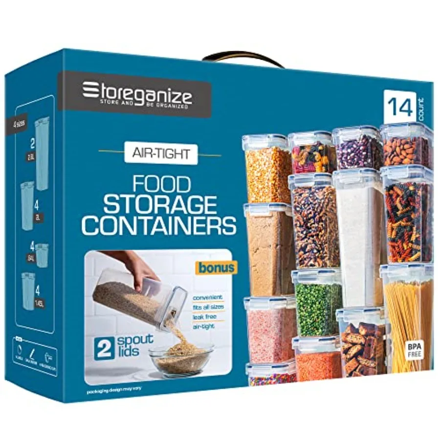 14 PCS Airtight Food Storage Containers with Lids set BPA Free Leak-proof Kitchen and Pantry Organization Canisters for Cereal
14 PCS Airtight Food Storage Containers with Lids set BPA Free Leak-proof Kitchen and Pantry Organization Canisters for Cereal