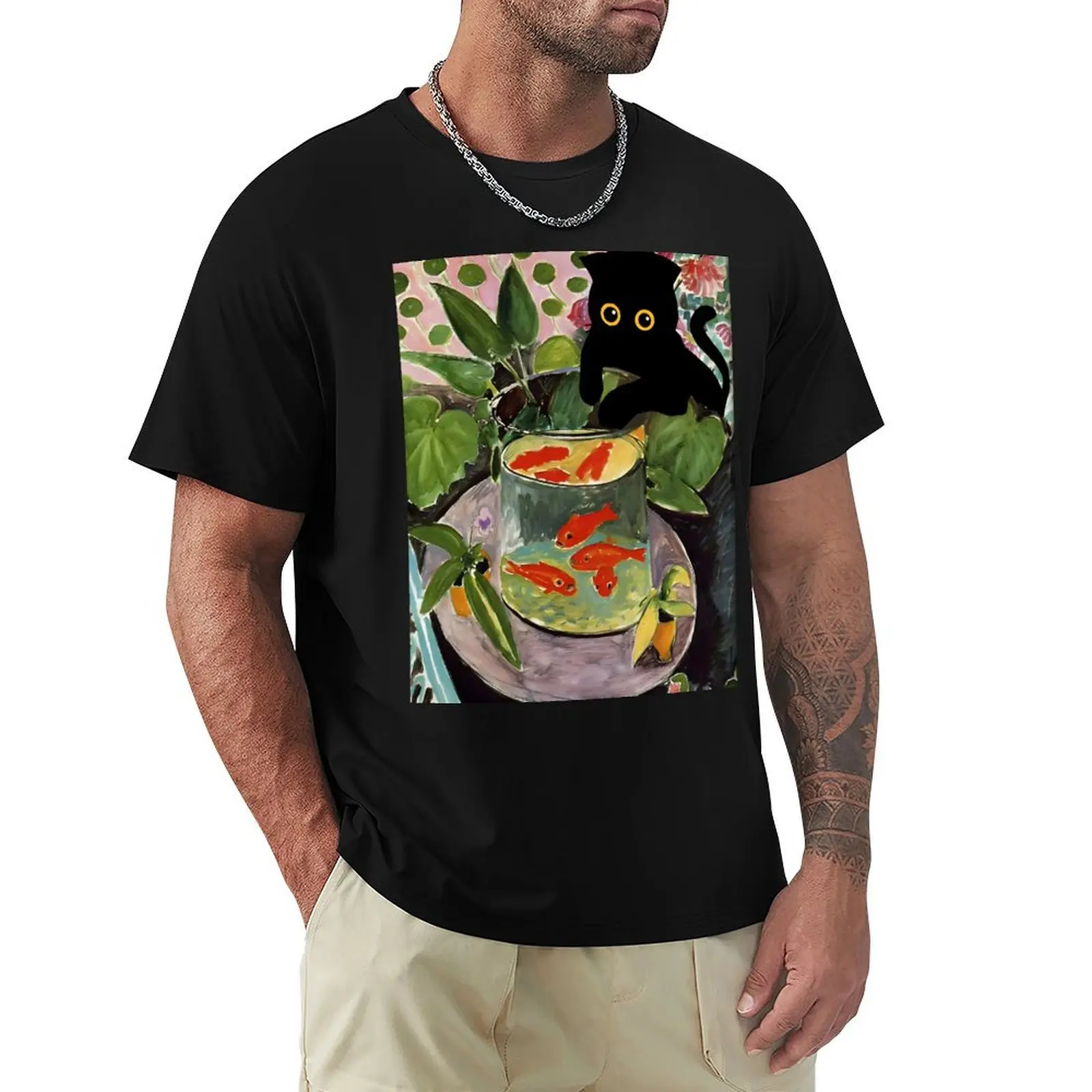 Cat Goldfish Matisse T-Shirt Work Style Casual T-Shirt
Cat Goldfish Matisse T-Shirt Work Style Casual T-Shirt