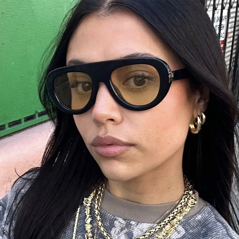 Luxury Brand Pilot Sunglasses for Women Oversized Flat Top Black Brown Sun Glasses Ladies Vintage Trendy Windproof Popular
Luxury Brand Pilot Sunglasses for Women Oversized Flat Top Black Brown Sun Glasses Ladies Vintage Trendy Windproof Popular
