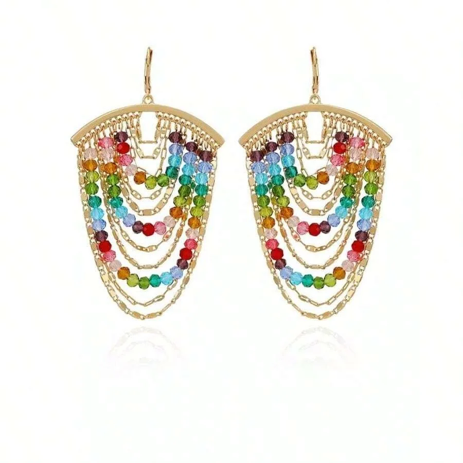 Guess Multi-Colored Beaded Tiered Linear Drop Earrings Women Dangle Earrings
Guess Multi-Colored Beaded Tiered Linear Drop Earrings Women Dangle Earrings