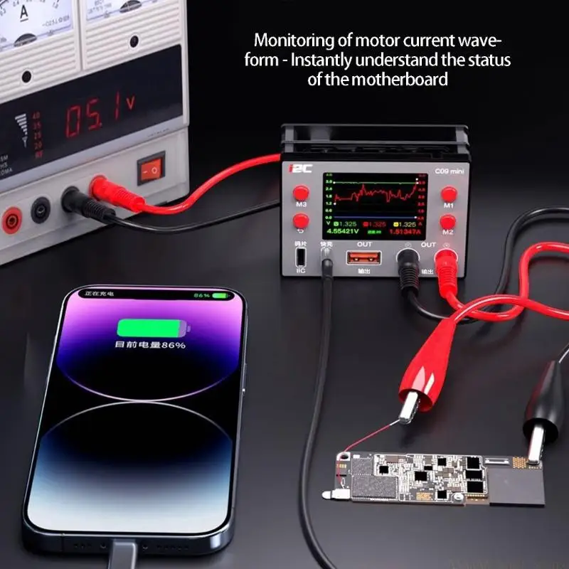 A2BE Waveform Ammeter For Phones Motherboards Problem Analysis Portable Startup