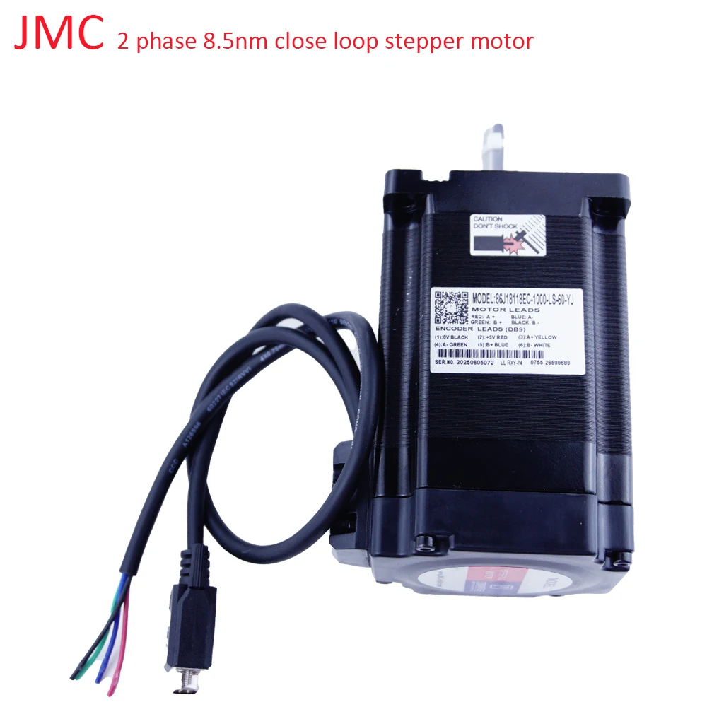 JMC 86J18118EC-1000-LS-60-YJ Axis diameter 14*38mm two-phase stepper servo closed-loop motor 118mm Length 8.5Nm For Nema34
JMC 86J18118EC-1000-LS-60-YJ Axis diameter 14*38mm two-phase stepper servo closed-loop motor 118mm Length 8.5Nm For Nema34