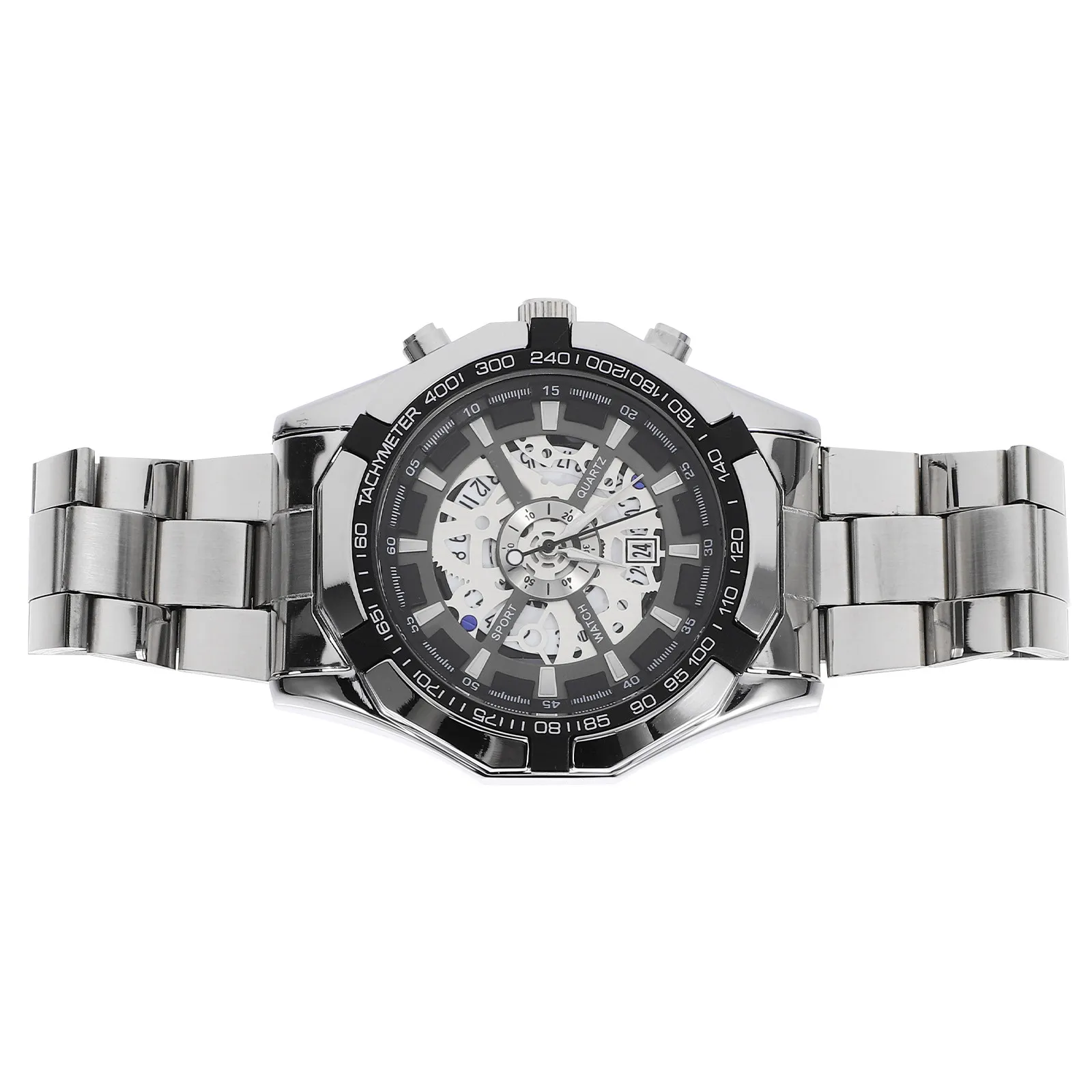 Men's Mechanical Watch Stainless Steel Hollow-Out Dial Automatic Movement Elegant Business Wristwatch for Father's Day Birthday
Men's Mechanical Watch Stainless Steel Hollow-Out Dial Automatic Movement Elegant Business Wristwatch for Father's Day Birthday