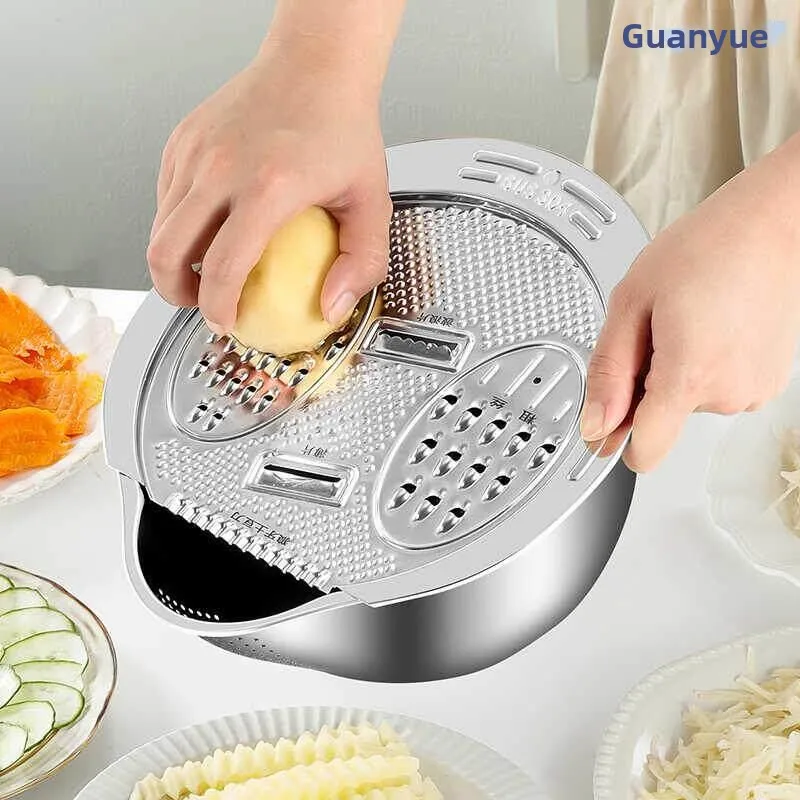 Stainless Steel Drain Basket Multi-Function Shredding Bowl Rice Washing Sieve Kitchen Special Purpose Vegetable Cutter Tool
Stainless Steel Drain Basket Multi-Function Shredding Bowl Rice Washing Sieve Kitchen Special Purpose Vegetable Cutter Tool