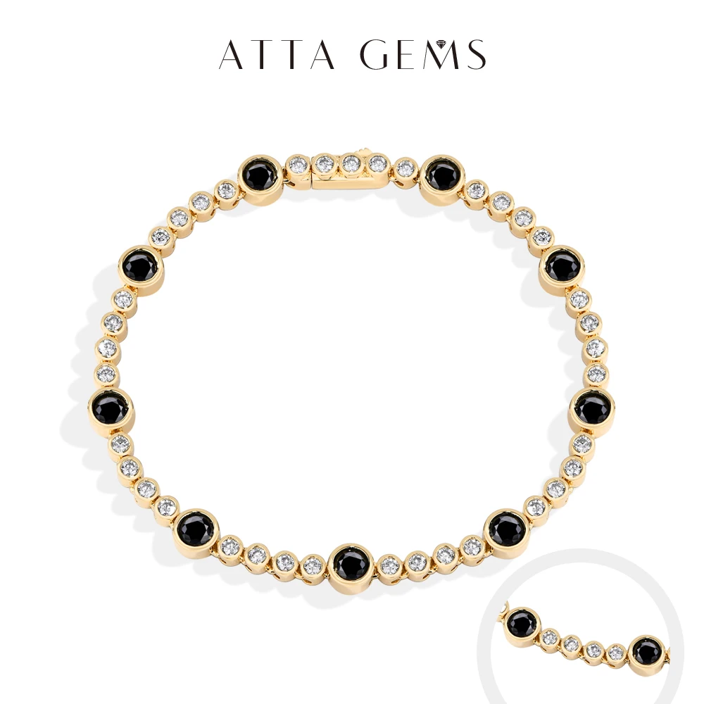 ATTAGEMS New Black Moissanite Tennis Bracelets for Women Men s925 Sterling Silver Round Bubble Bracelet Anniversary Gift Jewelry
ATTAGEMS New Black Moissanite Tennis Bracelets for Women Men s925 Sterling Silver Round Bubble Bracelet Anniversary Gift Jewelry