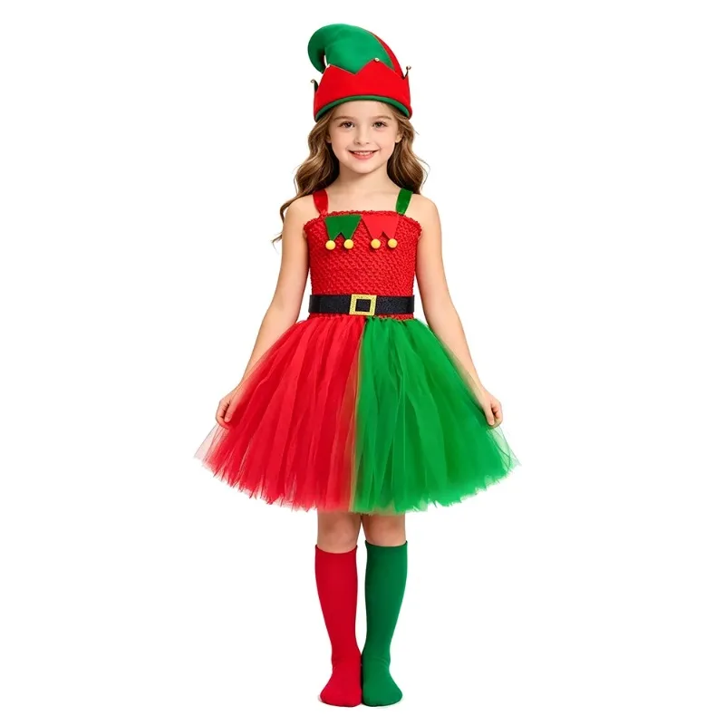Kids Christmas Elf Costume Tutu Dress Girls Red & Green Elf Fancy Outfit with Headband Socks for Xmas New Year Carnival Party
Kids Christmas Elf Costume Tutu Dress Girls Red & Green Elf Fancy Outfit with Headband Socks for Xmas New Year Carnival Party