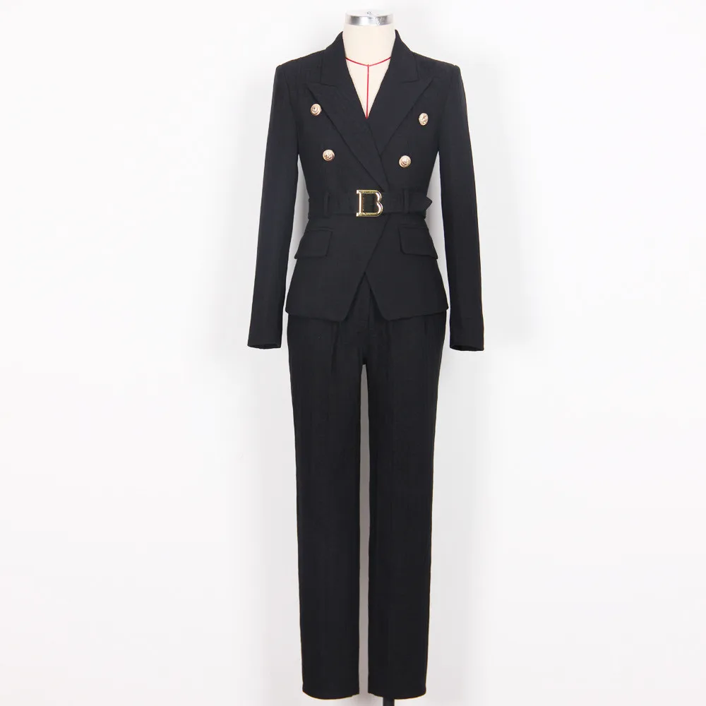 Autumn OL Suits Chic Women's High Quality Belt Blazers Jackets+Pants Two Piece Set C945
Autumn OL Suits Chic Women's High Quality Belt Blazers Jackets+Pants Two Piece Set C945