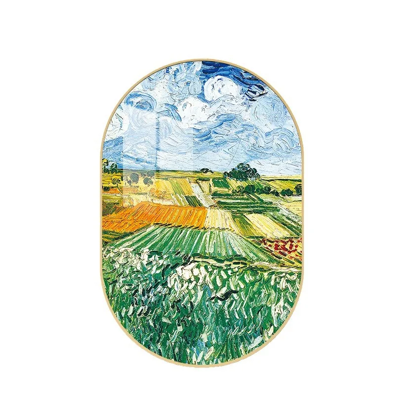 Van Gogh,, American style, entry, entrance, European style hanging paintings, living room stairwell
Van Gogh,, American style, entry, entrance, European style hanging paintings, living room stairwell