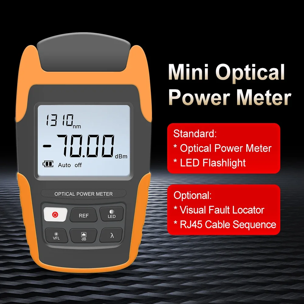 TM530AL Multifunctional Optical Power Meter Red Light All-in-one Machine VFL/J45 Sequence -70~+10dBm Automatic Calibration
TM530AL Multifunctional Optical Power Meter Red Light All-in-one Machine VFL/J45 Sequence -70~+10dBm Automatic Calibration