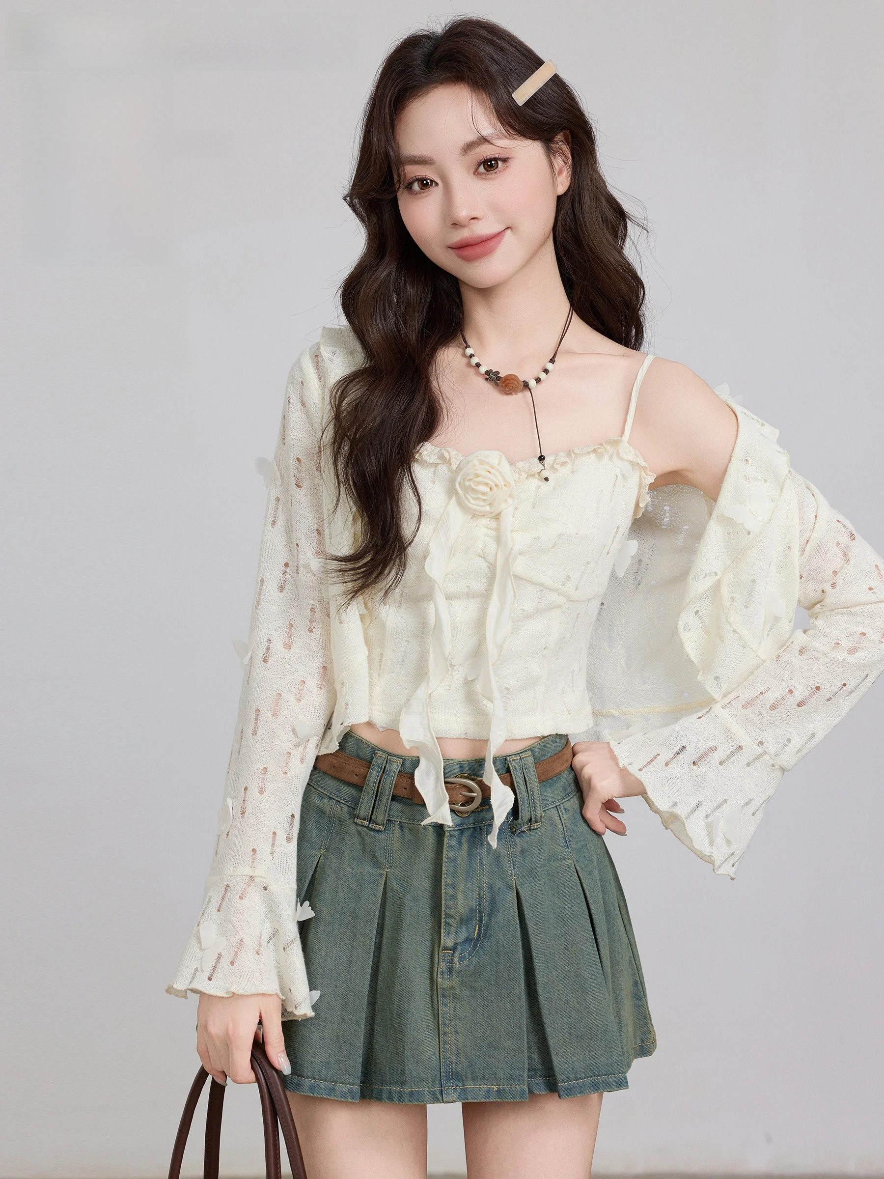 Легкий летне-осенний кардиган Linjou Morning Frost Elegance с защитой от солнца и комплект верхней одежды с топом
Легкий летне-осенний кардиган Linjou Morning Frost Elegance с защитой от солнца и комплект верхней одежды с топом