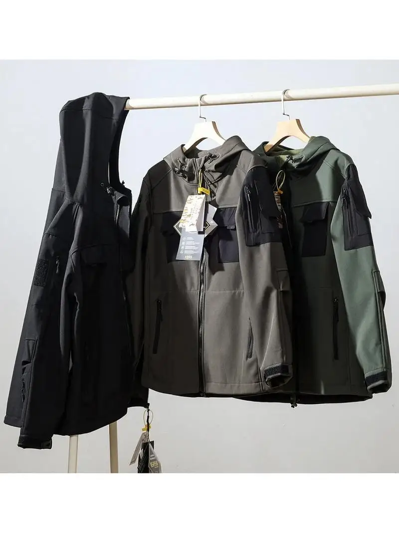 American Motorcycle Tactical Soft ell Jaet Fce Lined Outdoor Men's Hooded Coat Windproof Faion Urban Sle Long Sve
American Motorcycle Tactical Soft ell Jaet Fce Lined Outdoor Men's Hooded Coat Windproof Faion Urban Sle Long Sve