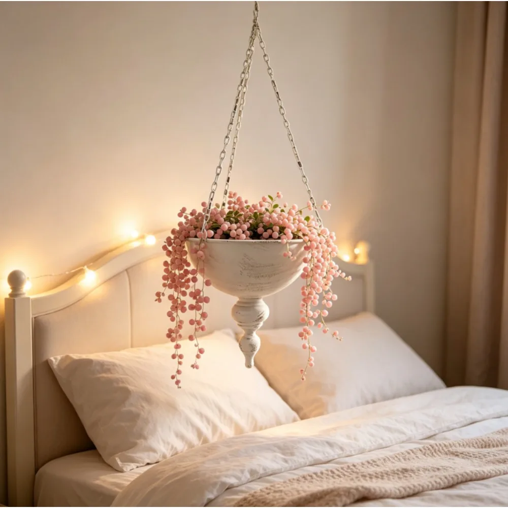 Vintage European White Wrought Iron Flower Hanger, Durable Decorative Plant Basket For Balcony Yard Outdoor Garden Decoration
Vintage European White Wrought Iron Flower Hanger, Durable Decorative Plant Basket For Balcony Yard Outdoor Garden Decoration