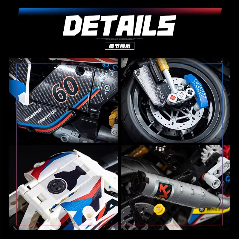 3 to 7 Days MG01 MOC Imaginative Motorcycle Building Blocks Set Bricks Assembly puzzle Toys Christmas Gifts For Adults Kids
3 to 7 Days MG01 MOC Imaginative Motorcycle Building Blocks Set Bricks Assembly puzzle Toys Christmas Gifts For Adults Kids