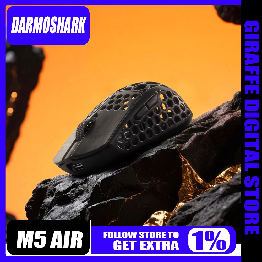 Darmoshark M5 AIR Wireless Mouse Bluetooth Tri Mode 31g Lightweight Paw3950 8000Hz Gaming Mouse Office Gaming High Appearance
Darmoshark M5 AIR Wireless Mouse Bluetooth Tri Mode 31g Lightweight Paw3950 8000Hz Gaming Mouse Office Gaming High Appearance