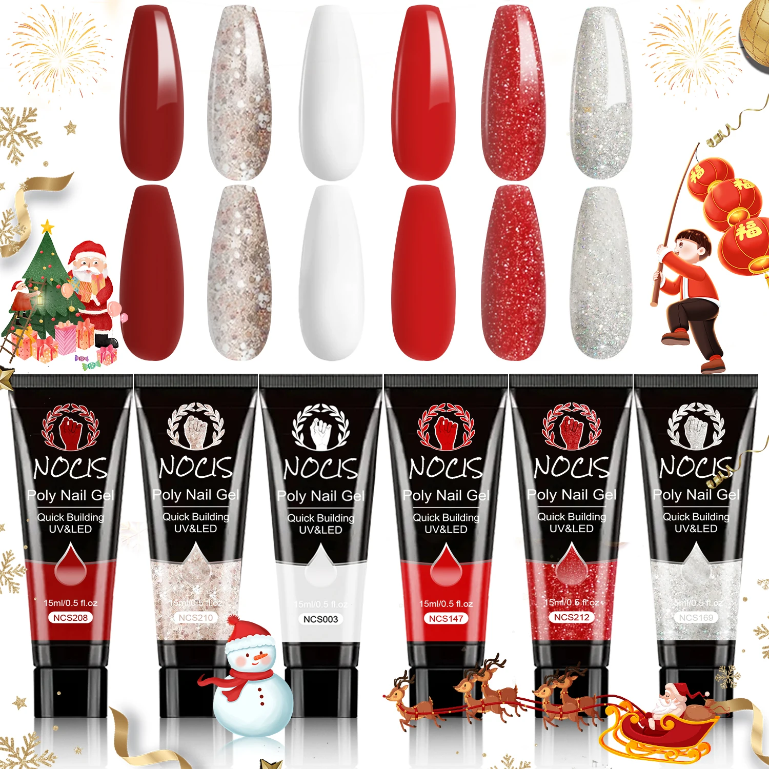 DOULINGDAI 15ml 6 color Valentine's Day gel nail polish Set Crystal Red Blood New Year Color UV Semi permanent gel Set Gift with Display Frame
DOULINGDAI 15ml 6 color Valentine's Day gel nail polish Set Crystal Red Blood New Year Color UV Semi permanent gel Set Gift with Display Frame