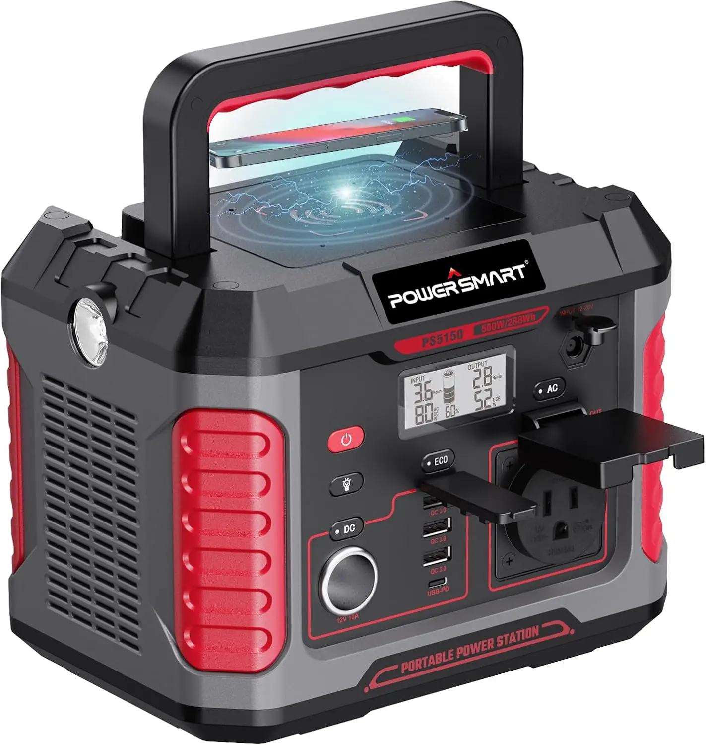 Portable Power Station 500W (Peak 1000W), Fast Charging with AC Outlet, 288Wh Lithium Battery for Outdoor Camping
Portable Power Station 500W (Peak 1000W), Fast Charging with AC Outlet, 288Wh Lithium Battery for Outdoor Camping