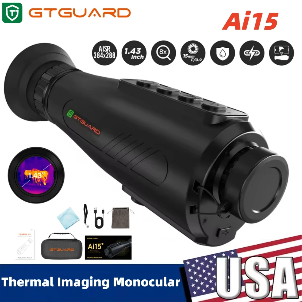 Тепловизионный монокуляр GTGUARD Ai15 с ночным видением для наружного наблюдения, HD-сенсор, в наличии в США
Тепловизионный монокуляр GTGUARD Ai15 с ночным видением для наружного наблюдения, HD-сенсор, в наличии в США
