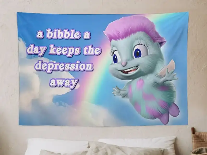 Bibble Meme Tapestry Bibble Happiness Funny Tapestries Novelty Tapestry Wall Hanging For College Room Bedroom Living Dorm Decor
Bibble Meme Tapestry Bibble Happiness Funny Tapestries Novelty Tapestry Wall Hanging For College Room Bedroom Living Dorm Decor