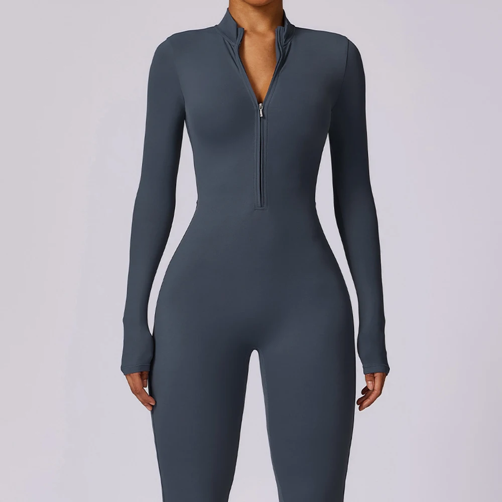 Gym Jumpsuits Women's Yoga Boilersuit Long Sleeved Zipper Sportswear Workout High-intensity Fitness One-piece Skin-tight Garment
Gym Jumpsuits Women's Yoga Boilersuit Long Sleeved Zipper Sportswear Workout High-intensity Fitness One-piece Skin-tight Garment