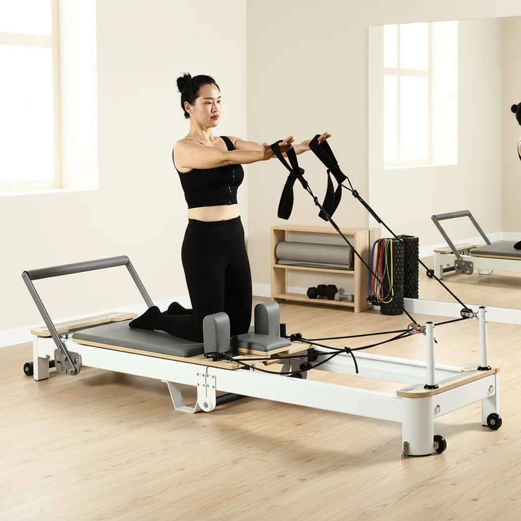 BLS E-AL01 All-Black Foldable Aluminum Pilates Reformer for Home & Studio
BLS E-AL01 All-Black Foldable Aluminum Pilates Reformer for Home & Studio
