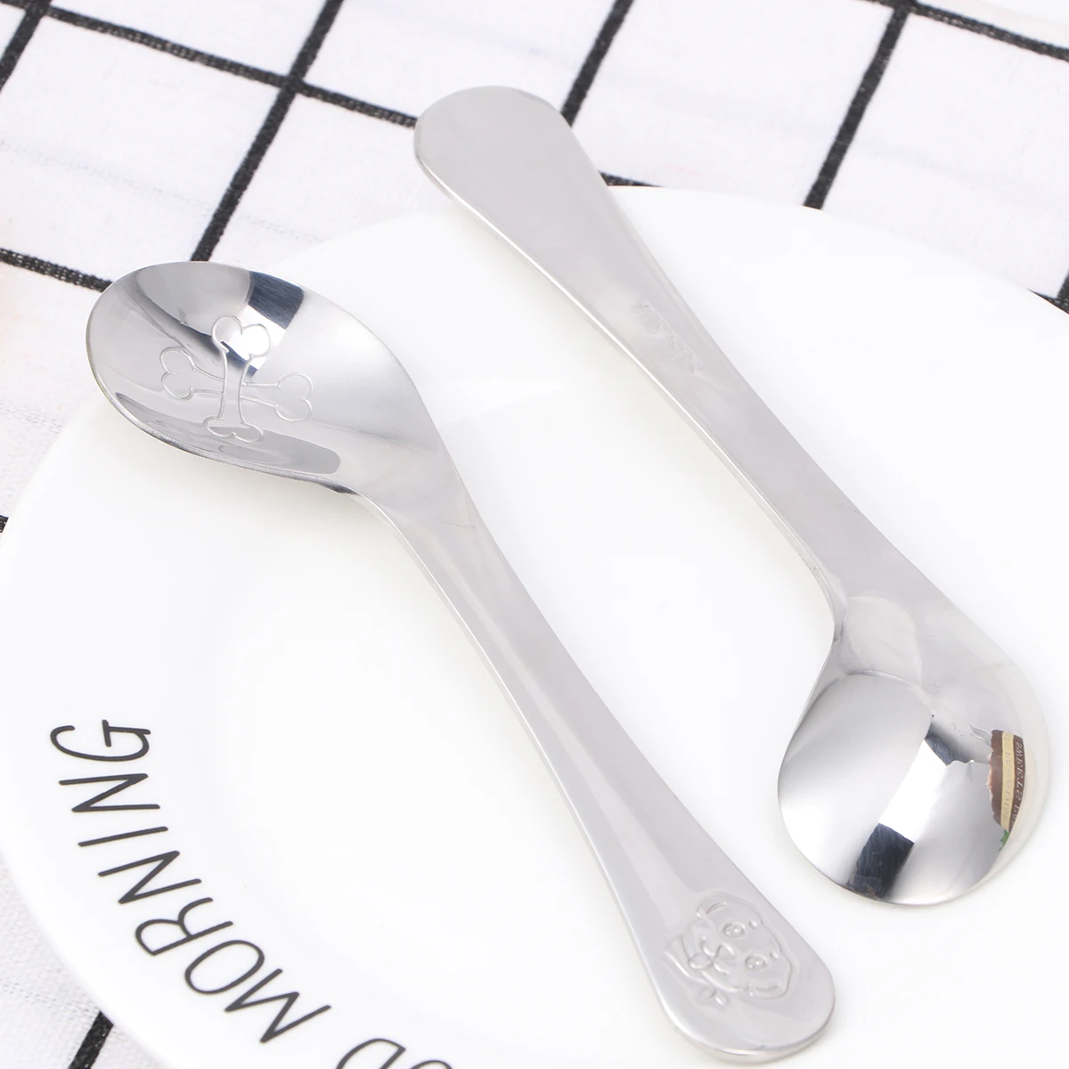 2 pcs Baby Stirring Spoon Stainless Steel Cartoon Design Durable Ergonomic Baby Spoon Handle For Home Restaurant
2 pcs Baby Stirring Spoon Stainless Steel Cartoon Design Durable Ergonomic Baby Spoon Handle For Home Restaurant