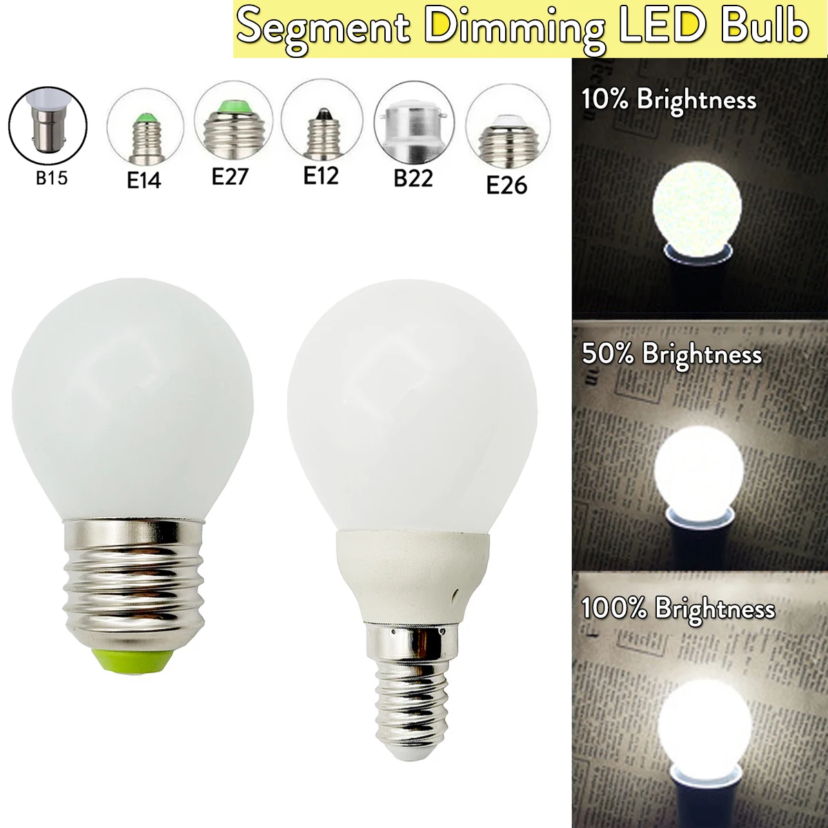 Led White Bulbs E27 E26 E12 E14 B15 B22 220V Cold Warm Dimmable Bulb Ledbulb Cool Light For Home 360 Angle Headlight Decoration
Led White Bulbs E27 E26 E12 E14 B15 B22 220V Cold Warm Dimmable Bulb Ledbulb Cool Light For Home 360 Angle Headlight Decoration