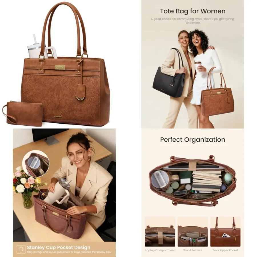 Laptop Tote Bag for Women, 17.3 Inch Waterproof Leather Work Computer Bag, Business Office Briefcase Shoulder Handbag Purse Gif
Laptop Tote Bag for Women, 17.3 Inch Waterproof Leather Work Computer Bag, Business Office Briefcase Shoulder Handbag Purse Gif