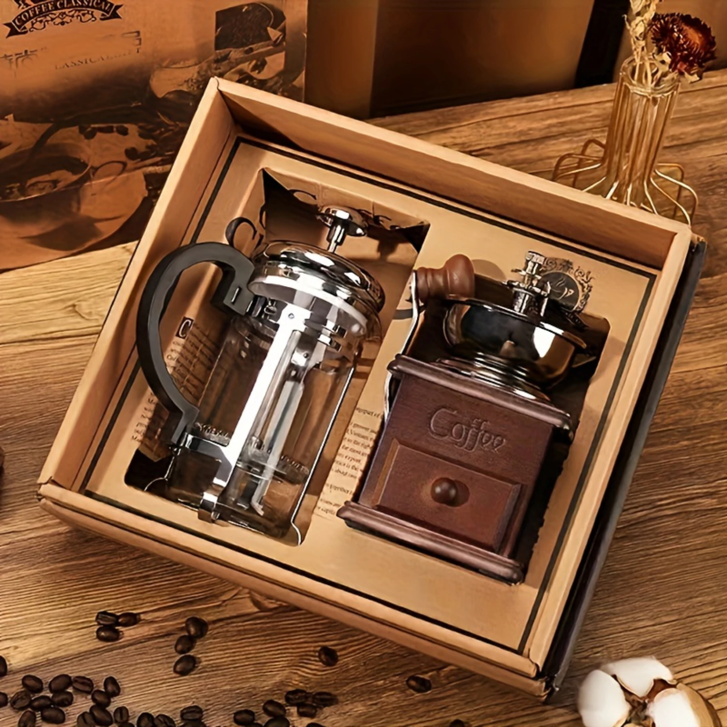 1set Wooden Classic Vintage Mini Manual Bean Grinder Press Pot Set Kitchen Coffee Utensils Home Handheld Coffee Bean Grinder Gif
1set Wooden Classic Vintage Mini Manual Bean Grinder Press Pot Set Kitchen Coffee Utensils Home Handheld Coffee Bean Grinder Gif