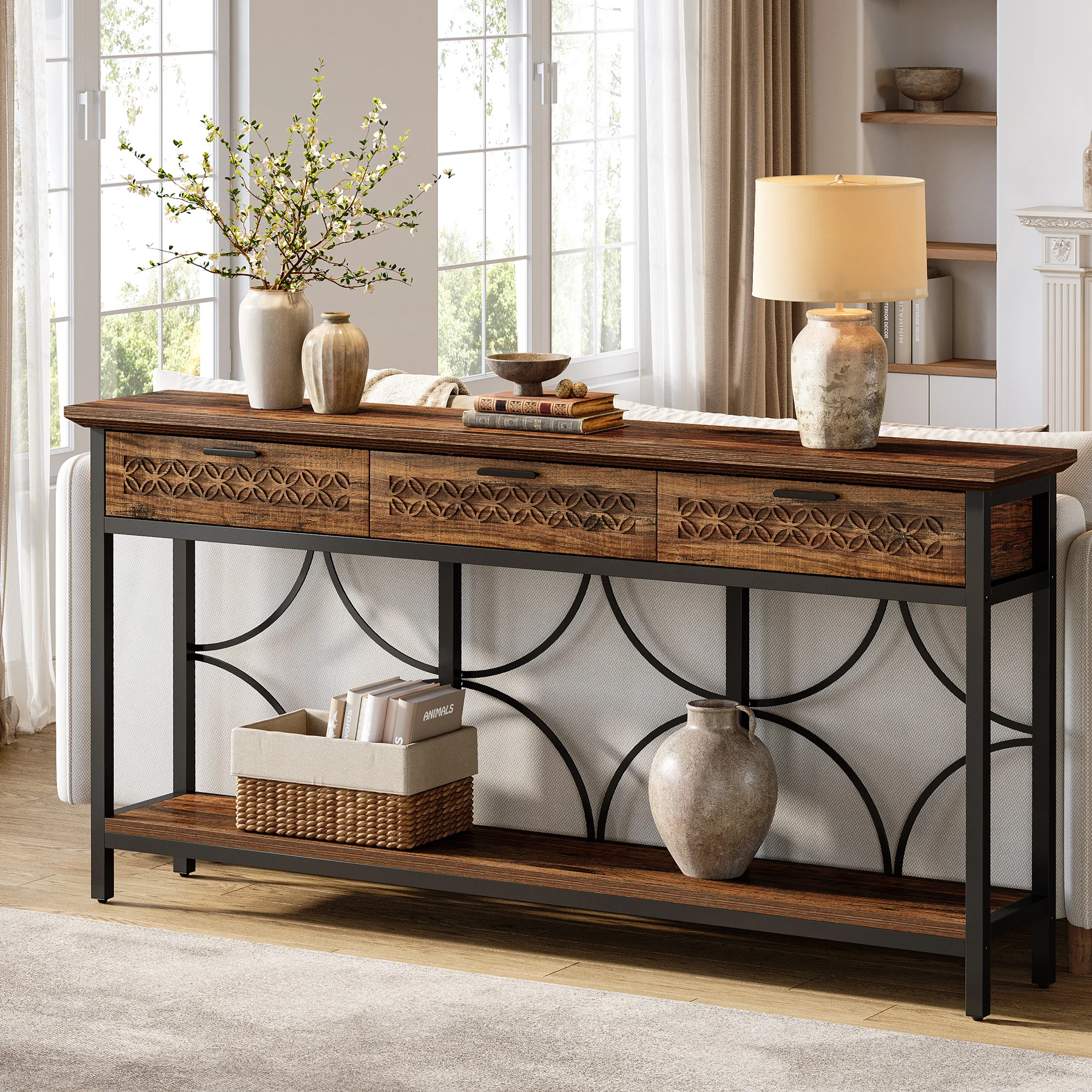 op-70.9" Console Table, Long Entryway Table Accent Table with Storage Drawers*
op-70.9" Console Table, Long Entryway Table Accent Table with Storage Drawers*