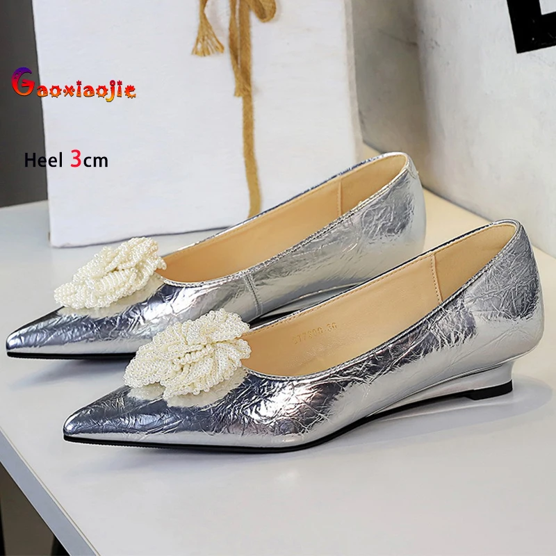 2025 Серебристые женские туфли на низком каблуке 3 см. Женские туфли-лодочки на танкетке с острым носком и жемчужным цветком. Туфли-лодочки для вечеринок на шпильке с неглубоким носком.
2025 Серебристые женские туфли на низком каблуке 3 см. Женские туфли-лодочки на танкетке с острым носком и жемчужным цветком. Туфли-лодочки для вечеринок на шпильке с неглубоким носком.