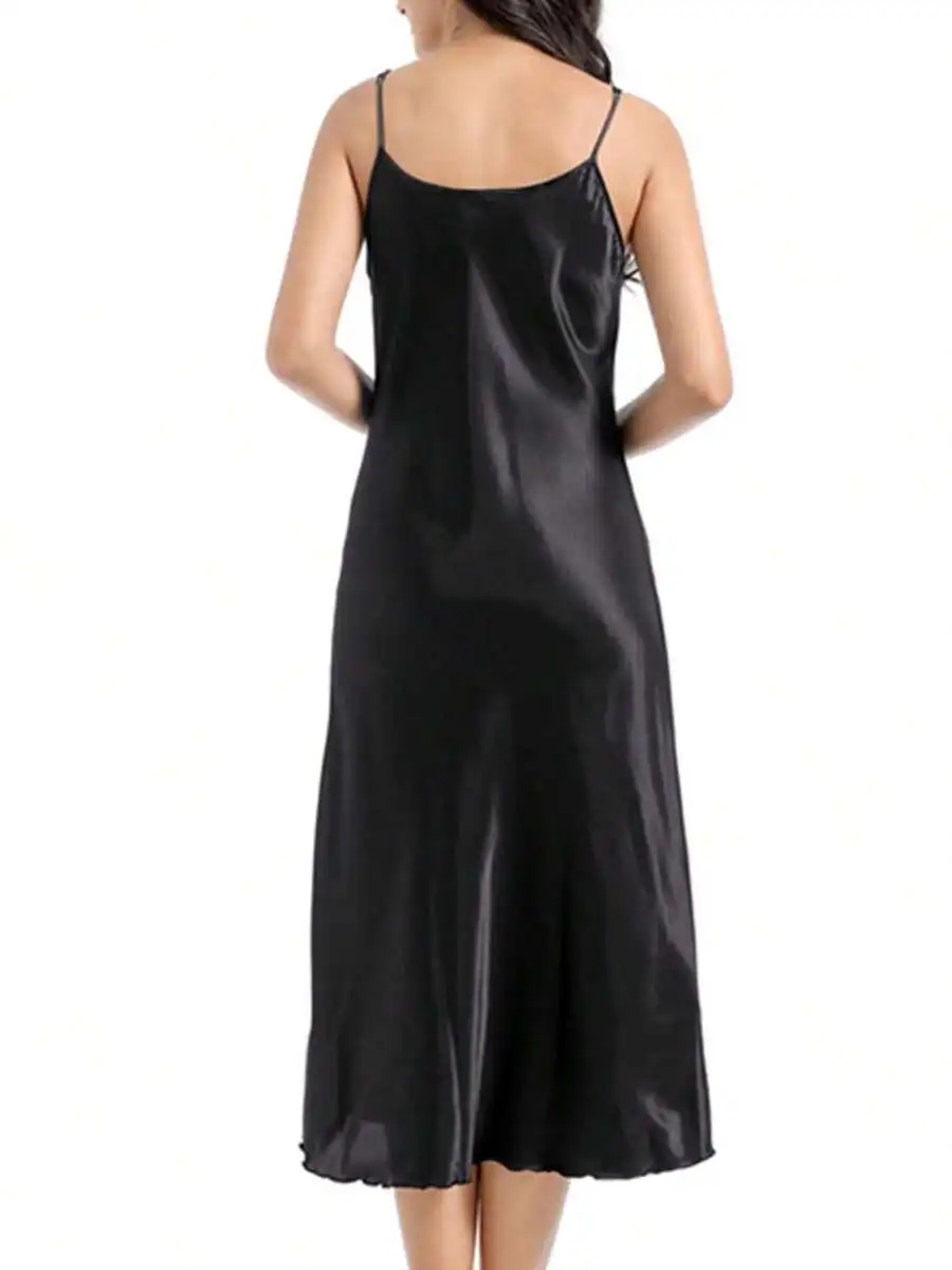 Women Satin Sleeveless Nightgown Midi Dress Elegant Sleepwear For Home Lounging
Women Satin Sleeveless Nightgown Midi Dress Elegant Sleepwear For Home Lounging