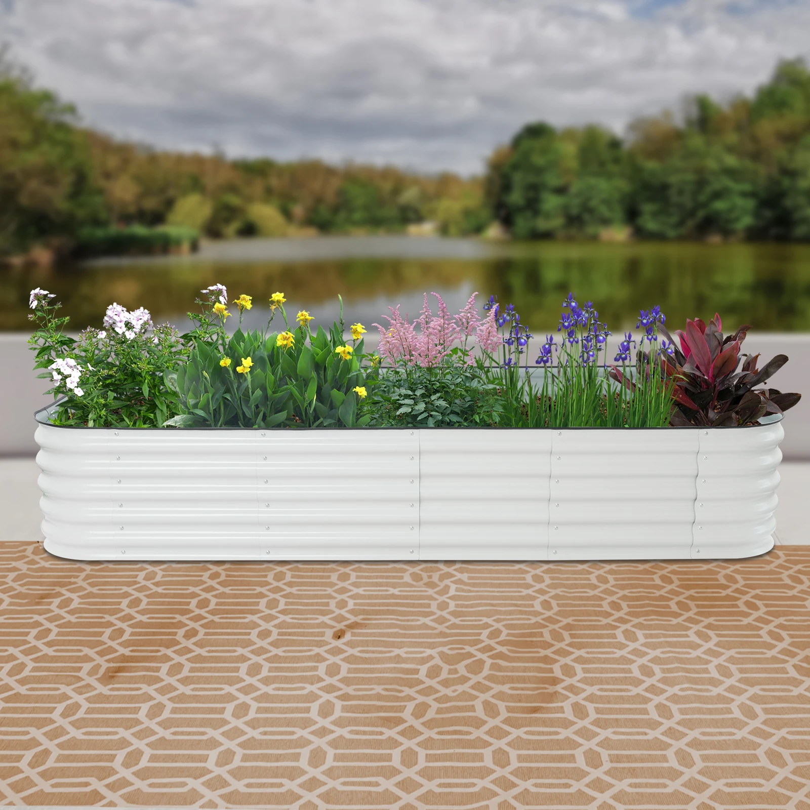 Raised Garden Bed Kit, Large Corrugated Rustproof Planter Box for Vegetables Flowers Herbs, for Balcony Patio Courtyard
Raised Garden Bed Kit, Large Corrugated Rustproof Planter Box for Vegetables Flowers Herbs, for Balcony Patio Courtyard