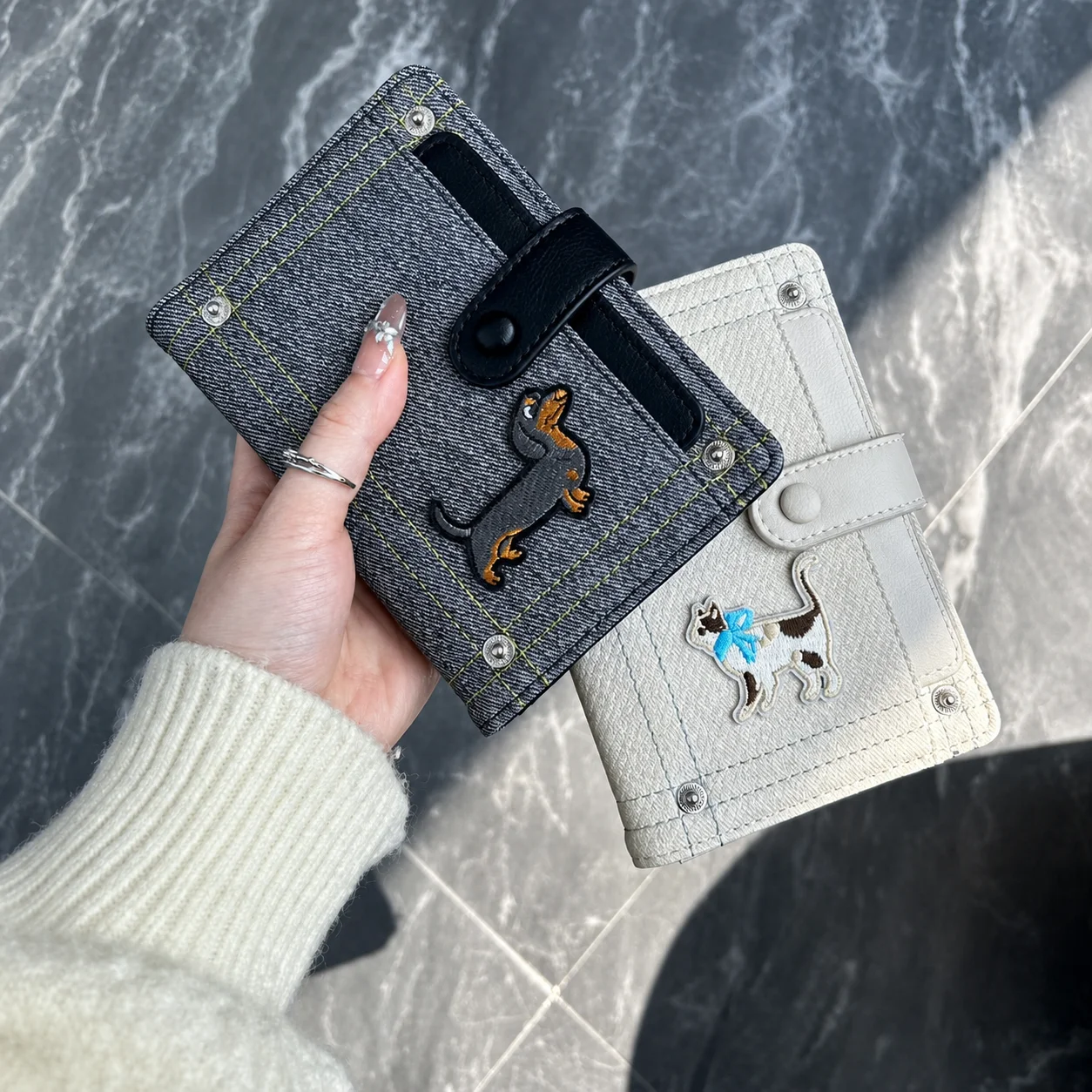 Cartoon Embroidered Passport Holder Denim PU Leather Travel Document Organizer for Cards Cash Storage
Cartoon Embroidered Passport Holder Denim PU Leather Travel Document Organizer for Cards Cash Storage