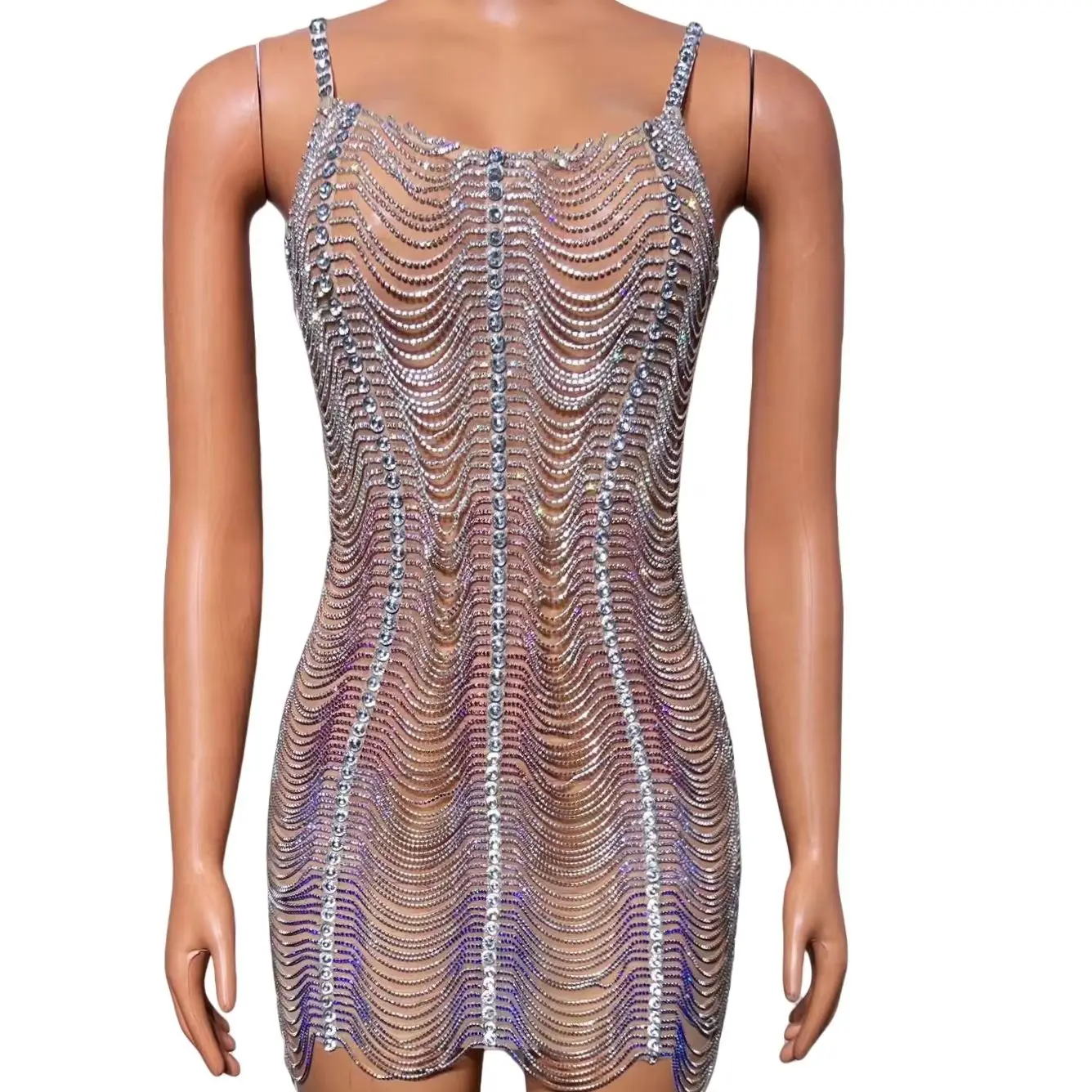 Sparkly Rhinestone Summer Slip Dress Sheer Mesh Tassel Chains Mini Dress Birthday Party Couture Luxury Evening Dress Sexy Outfit
Sparkly Rhinestone Summer Slip Dress Sheer Mesh Tassel Chains Mini Dress Birthday Party Couture Luxury Evening Dress Sexy Outfit