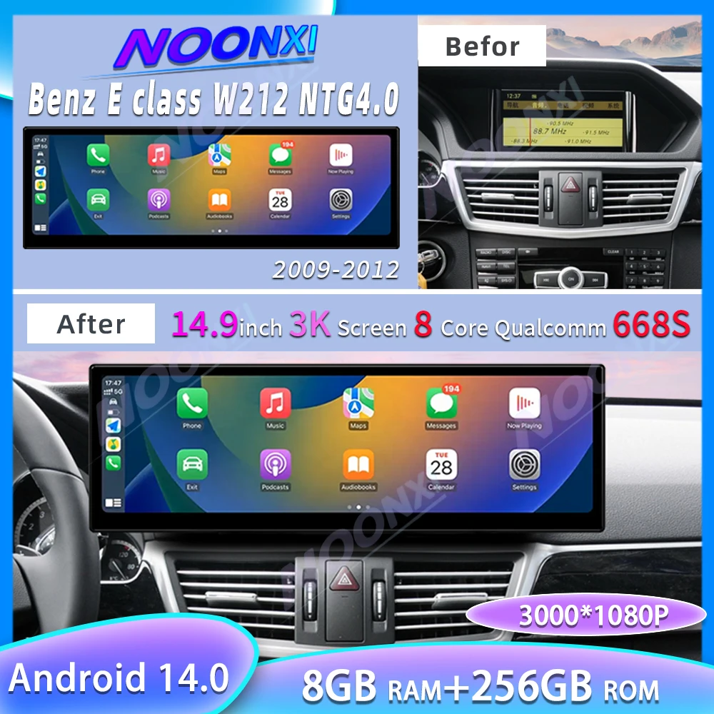 14.9" CarPlay Radio For Mercedes Benz E Class W212 2009-2015 Music Player Navigation Stereo car media Android Head Unit
14.9" CarPlay Radio For Mercedes Benz E Class W212 2009-2015 Music Player Navigation Stereo car media Android Head Unit