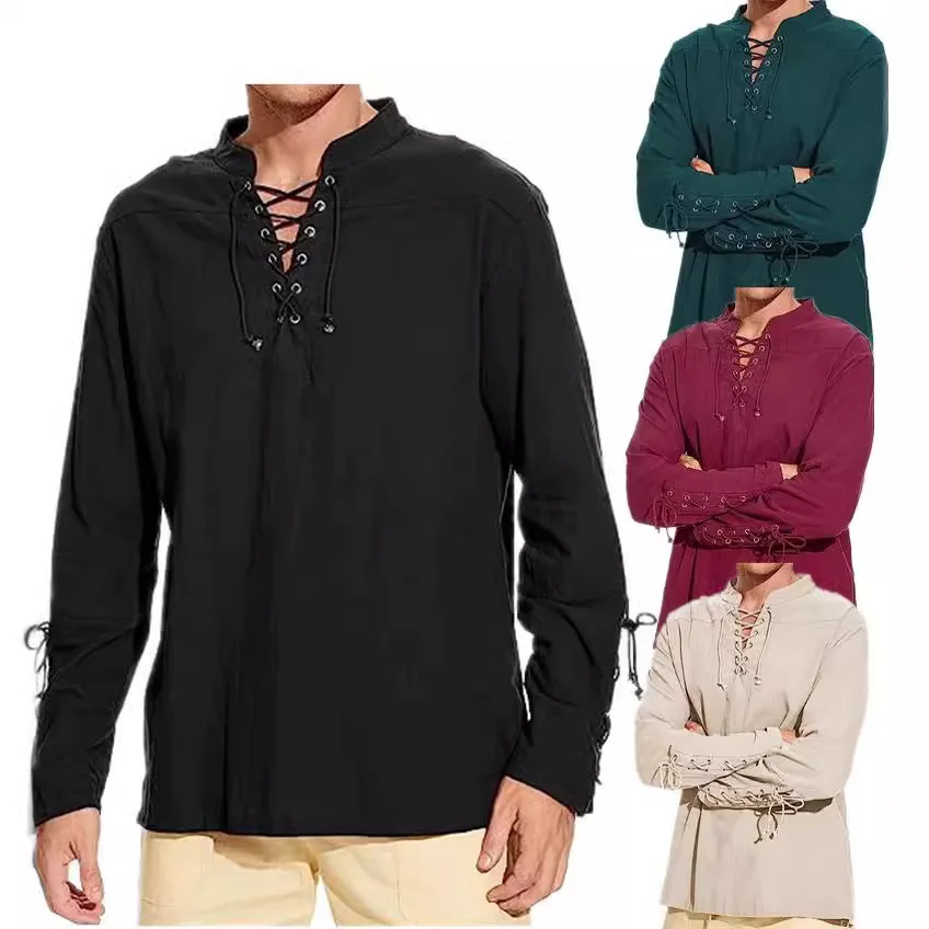 2025 Mens Deep V Neck T Shirt Long Sleeve Solid Color Cotton Linen Casual Plus Size Spring Summer European American Beach Top
2025 Mens Deep V Neck T Shirt Long Sleeve Solid Color Cotton Linen Casual Plus Size Spring Summer European American Beach Top