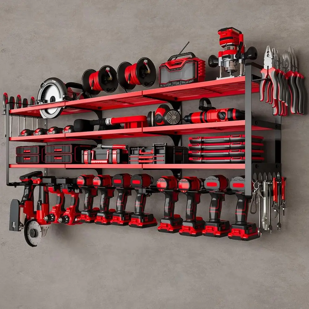 Large 48 Power Tools Organizer Wall Mount, Heavy Duty Storage Rack for Drills and Garage Tools (Red)
Large 48 Power Tools Organizer Wall Mount, Heavy Duty Storage Rack for Drills and Garage Tools (Red)