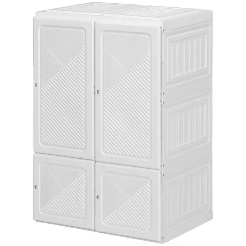 HOMCOM Portable Wardrobe, Foldable Clothes Storage Organizer with 3 Compartments, Hanging Rod, Magnet Doors, White
HOMCOM Portable Wardrobe, Foldable Clothes Storage Organizer with 3 Compartments, Hanging Rod, Magnet Doors, White