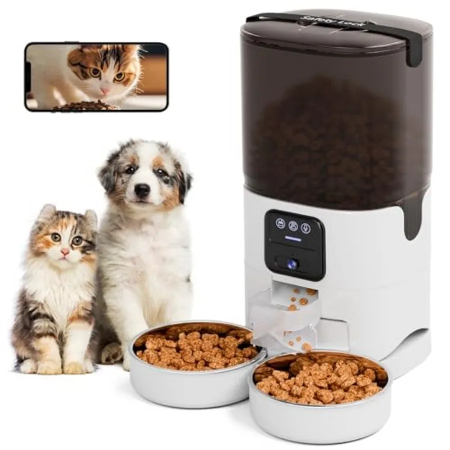 Automatic Cat Feeder 7L Double Bowl Feeder 1080P HD Camera Live Video Night Vision 2-Way Audio WiFi and App Remote Control Prog
Automatic Cat Feeder 7L Double Bowl Feeder 1080P HD Camera Live Video Night Vision 2-Way Audio WiFi and App Remote Control Prog