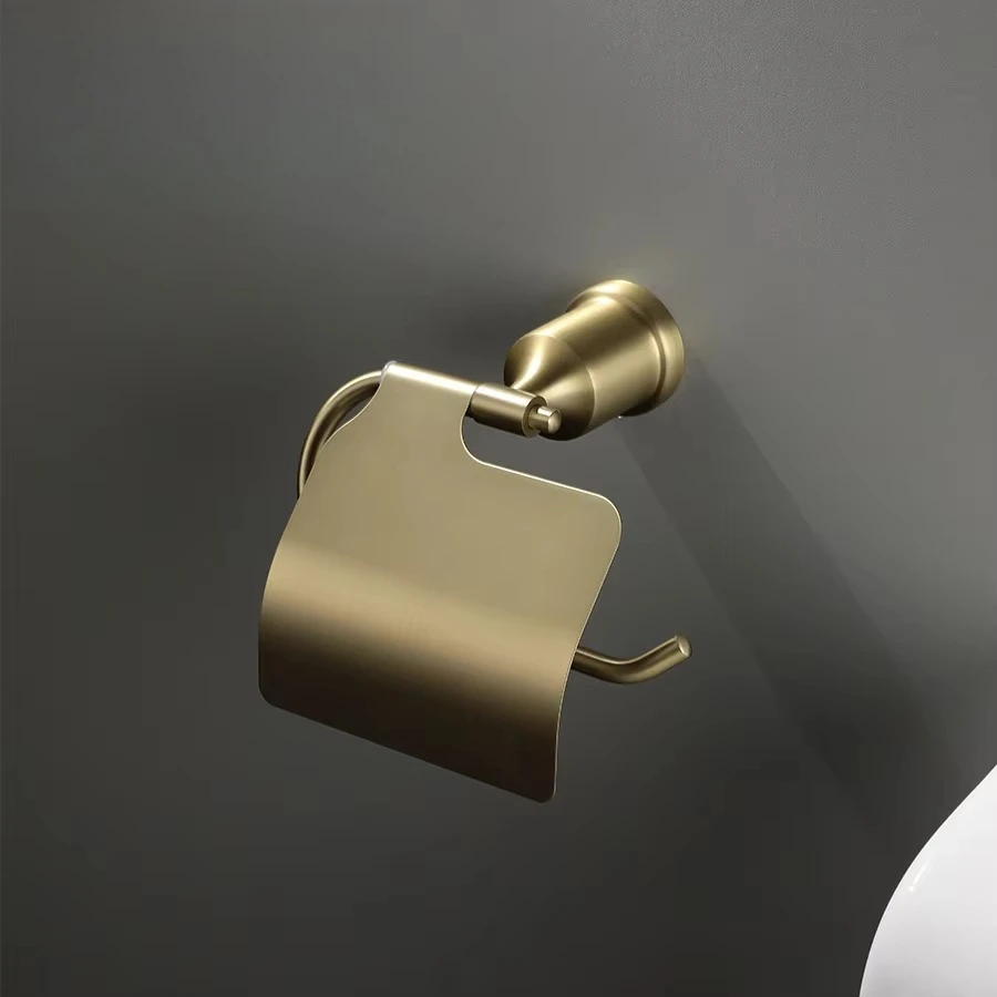 Home Decoration SS304 brushed gold bathroom accessory set with rotating cover toilet paper holder
Home Decoration SS304 brushed gold bathroom accessory set with rotating cover toilet paper holder