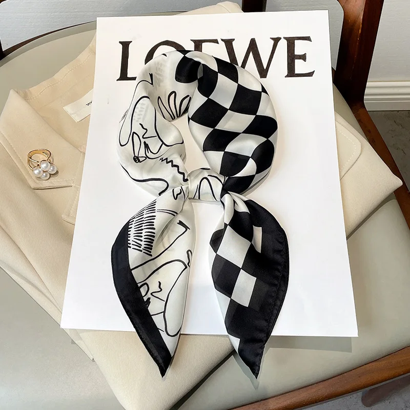 70*70Cm Square Silk Hair Scarf Women Small Neck Muffler Hijab Lady Shawls Handkerchief Print Female Head Bandana Bufanda
70*70Cm Square Silk Hair Scarf Women Small Neck Muffler Hijab Lady Shawls Handkerchief Print Female Head Bandana Bufanda