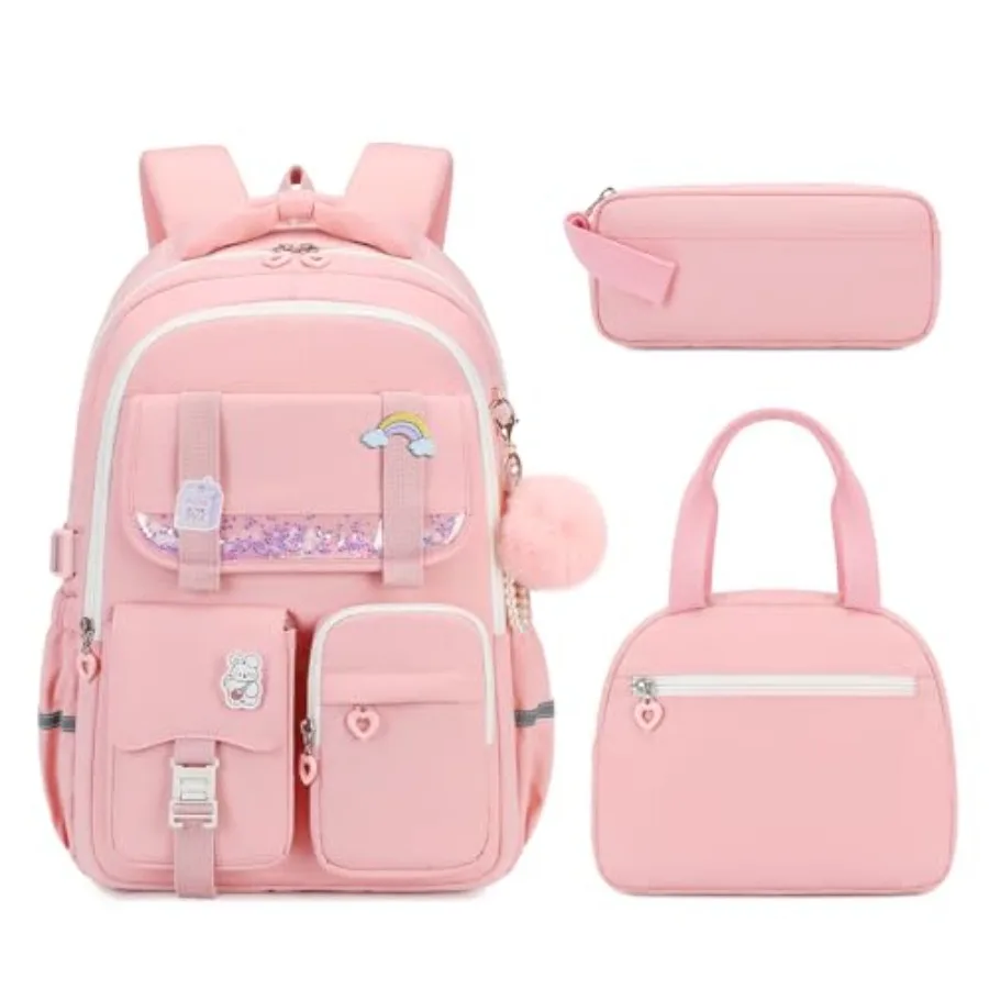 Girls Backpack, Backpack for Girls, School Bookbag for Teens Age 6-15, Large Capacity Water Resistant Backpack for Elementary t
Girls Backpack, Backpack for Girls, School Bookbag for Teens Age 6-15, Large Capacity Water Resistant Backpack for Elementary t