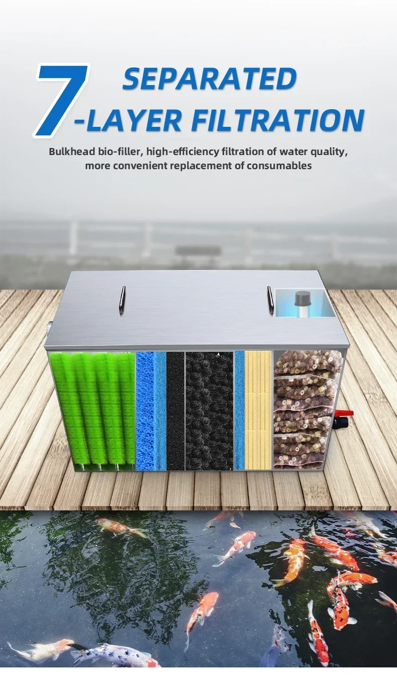 Hot sales Qlozone 304 Stainless Steel koi fish pond bio filter aquaculture koi fish pond filter system
Hot sales Qlozone 304 Stainless Steel koi fish pond bio filter aquaculture koi fish pond filter system